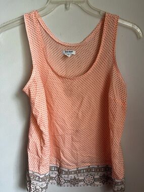 Old Navy Summer Tank Top Novelty Print Trim Lightweight Airy Size M Medium